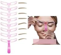 Lot de 8 pochoirs à sourcils réutilisables avec poignée et sangle, 8 styles, lavables