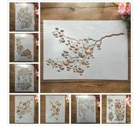 Lot de 8 pochoirs réutilisables A4 de 29 cm pour peinture, dessin sur bois, mur, meubles