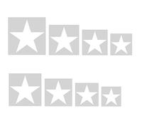 Lot de 8 pochoirs réutilisables en plastique - Étoile à 5 points - Grand pochoir mural pour peinture et décoration de pièce - Meubles muraux DIY