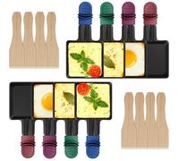 Lot De 8 Poelon Raclette Carré À Revêtement Anti-Adhésif,Coupelle Raclette Barbecue Avec Poignée Colorée Isolée Pour Fromage[YC375]