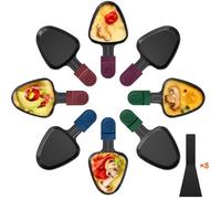 Lot de 8 Poêlon Raclette Triangulaire Anti-adhésif, Coupelle Raclette Triangle avec Poignée Colorée Anti-brûlure