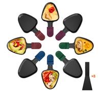 Lot de 8 Poêlon Raclette Triangulaire Anti-adhésif, Coupelle Raclette Triangle avec Poignée Colorée Anti-brûlure