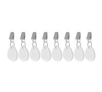 Lot de 8 poids de nappe en marbre - Poids de nappe avec clips - Pour la famille, les fêtes, le camping, les mariages, le jardin, les pique-niques (blanc)