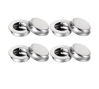 Lot de 8 poignées circulaires encastrées pour porte coulissante - Poignées de traction dissimulées bouton encastré doigt tirage pour tiroirs armoires meubles personnalisés（Couleur argent