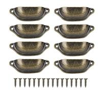 Lot de 8 Poignées de Meubles, 3,8 X 1,4 X 0,7 Pouces en Forme D'arc Antique, Poignée Semi-circulaire de Style Chinois, Poignées de Meubles pour Armoire à Pharmacie, Bibliothèque,(Bronze vert)