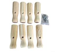 Lot de 8 poignées de table de babyfoot avec rainure antidérapante et tige en bois massif pour tiges de table de football, diamètre intérieur de 16 mm (jaune)