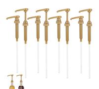 Lot de 8 Pompe à Sirop à Café, Convient à la Plupart des Bouteilles de Sirop de 750 Ml, Coffee Syrup Pump Distributeur Sirop Pompe pour Café Maison Bouteille de Sirop à Café, Ne Coule Pas (Doré)