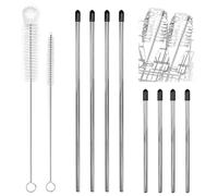 Lot de 8 porte-bouteilles en acier inoxydable pour lave-vaisselle avec capuchon en silicone, 2 longueurs, 15,5 cm, 27 cm