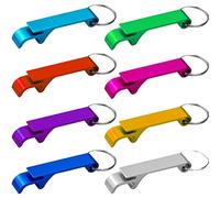 Lot de 8 porte-clés décapsuleur, porte-clés décapsuleur, mini clés pour un usage quotidien et cadeau, alliage d'aluminium