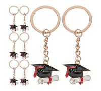 Lot De 8 Porte-clés En Forme De Chapeau De Remise De Diplôme - Pendentif De En Métal - Porte-clés - Étudiant