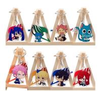 Lot de 8 Porte-Clés Fairy Tail Lucy - Personnages Kawaii, Idéal pour Cadeau Otaku (Fans d'Anime)