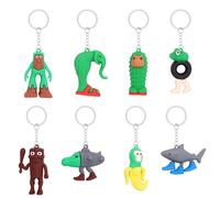 Lot de 8 porte-clés figurines italiennes Brainrot, pour cordons, collection et décoration (A)