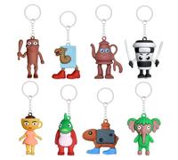 Lot de 8 porte-clés figurines italiennes Brainrot, pour cordons, collection et décoration (B)