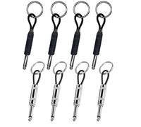Lot de 8 porte-clés Marshall - 4 porte-clés en acier inoxydable et 4 en cuir synthétique - Pour les amateurs de musique