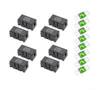 Lot de 8 porte-fusibles automobiles avec fenêtre de visualisation pour voitures et camions pour véhicules hybrides 30 A à 125 A Boîtier en plastique noir