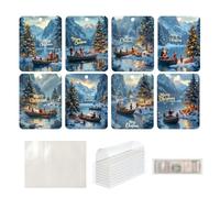 Lot de 8 porte-monnaie de Noël pour espèces - Porte-monnaie pour billets - Jolis articles de vacances - Décorations de Noël pour sapin de Noël, a, Voir description, Voir description