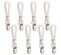 Lot de 8 porte-serviettes pour cuisine et salle de bain, corde en coton avec boucle en acier inoxydable, pas de cintre à coudre, pince en fer pour torchon, chaussettes, gants