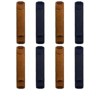 Lot de 8 porte-stylos avec bande élastique réglable en cuir synthétique amovible pour journal, journal intime, couverture rigide, cadeau de remise de diplôme (marron + bleu foncé)