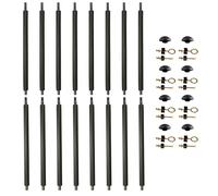 Lot de 8 poteaux de Filet de sécurité Ø25mm pour Trampolines avec Mousse, visserie et Capuchon (Longueur Totale 215cm)