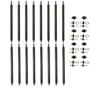 Lot de 8 poteaux de Filet de sécurité Ø25mm pour Trampolines avec Mousse, visserie et Capuchon (Longueur Totale 215cm)