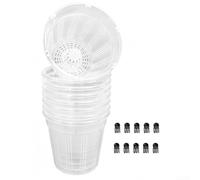 Lot de 8 pots à orchidée avec corps transparent pour un suivi visuel du développement des racines et des besoins d'irrigation sans déranger la plante