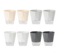 Lot de 8 pots de fleurs à arrosage automatique avec réservoir d'eau et corde d'absorption, pots d'arrosage automatique pour intérieur et extérieur, pots de fleurs en plastique pour petite taille