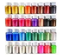 Lot de 8 poudres scintillantes à trois roues effet pierre artisanale, argile cristalline, élastomère, artisanat non mortel et chatoyant