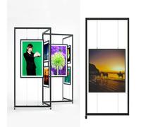 Lot de 8 présentoirs pliables mobiles pour peinture et expositions d'art et chevalet d'affichage (100 x 220 cm) pour œuvres d'art et publicité