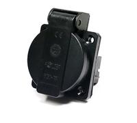 Lot de 8 prises encastrables Schuko 16 A avec joint IP54 / + bride (noir)