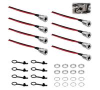 Lot de 8 Prises Jack DC Power Jack Femelles 5,5 x 2,1 mm à Montage Panneau, connecteur alimentation DC, Rondelle et Capuchon de Protection, Embase Secteur pour LED, Arduino, DIY Électronique et Caméra