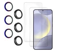 Lot de 8 protections d'appareil photo compatibles avec Samsung Galaxy A55 A55 - Protection d'appareil photo Samsung A55 - Lentille Eagle Eye résistante aux rayures en métal (noir/couleur) et film de
