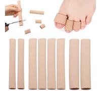 Lot de 8 protège-orteils en silicone souple - 3 tailles - Revêtement en tissu flexible et rembourrage en gel de silicone- Protection contre la pression - Pour cors, callosités, valgus du pouce