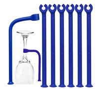 Lot de 8 protège-verres à vin en silicone pour lave-vaisselle Bleu 21 cm