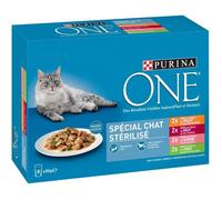LOT DE 8 - PURINA ONE Spécial Chat Stérilisés Patée Assortiment - 8 sachets de 85 g