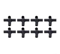 Lot de 8 raccords de tuyaux en polyéthylène noir à 4 voies pour cadre de serre, support de fleurs et support de plantes à faire soi-même, 8 mm/12 mm/16 mm/19 mm (12 mm)