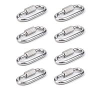 Lot De 8 Raccords En Acier Inoxydable Robuste 304 M6 Maillon Rapide Accessoires Pour Chaîne Attache Rapide Porte-Clés Lewttyer®