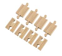 Lot de 8 rails de train en bois - 4 concaves et 4 connecteurs convexes, accessoires essentiels de connexion de rail en bois, paquets d'extension de voie de train pour enfants de 1, 2, 3, 4, 5 ans