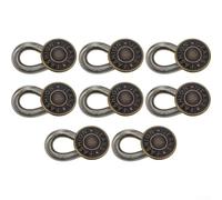 Lot de 8 rallonges de boutons de pantalon, sans couture pour jeans serrés, crochets à ressort en métal réglables pour homme et femme, solution extensible cachée pour pantalons, jupes (H)
