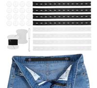 Lot de 8 rallonges de boutons élastiques réglables pour homme - Avec outils de couture - Extension de bouton pour homme et femme - Extension de ceinture élastique - Pour futures mamans, pantalons