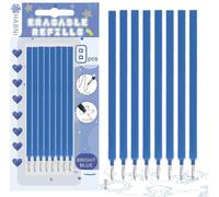 Lot De 8 Recharge Stylo Gel Effaçable Bleu, Compatibles Avec Legami, Bleu Recharges Effaçable, Pointe 0,7 Mm, Hauteur 13 Cm, Encre Thermosensible, Emballage Blister, Bleu Vif