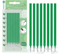 Lot De 8 Recharge Stylo Gel Effaçable, Compatibles Avec Legami, Vert Recharges Effaçable, Pointe 0,7 Mm, Hauteur 13 Cm, Encre Thermosensible, Emballage Blister, Vert