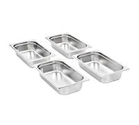 Lot de 8 récipients gastronorm en acier inoxydable GN 1/3 65 mm empilables pour comptoir de maintien au chaud, buffet, restauration, cuisine, restaurant, sortie de nourriture et stockage