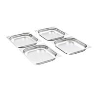 Lot de 8 récipients gastronorm, GN 1/2, 40 mm, en acier inoxydable, 325 x 265 mm, volume de 2 litres, empilables, idéal pour la restauration, le comptoir de maintien au chaud, buffet, bain-marie