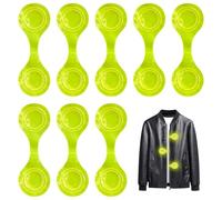 Lot de 8 réflecteurs magnétiques pour enfants - Réfléchissants - Pour sac à dos, vêtements, veste, poussette - Jaune fluo