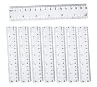 Lot de 8 règles incassables en plastique transparent de 15 cm pour l'école