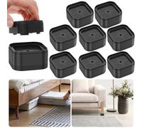 Lot de 8 rehausseurs de meubles réglables avec fond antidérapant, empilables, blocs de levage polyvalents de 3,5 cm, rallonges de pieds de table pour table, bureau, canapé, chaise, canapé, armoire