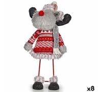 Lot de 8 rennes de Noël rouge gris 13 x 33,5 x 20 cm