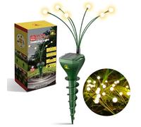 Lot de 8 répulsifs à taupes pour pelouse à énergie solaire avec lumière oscillante, pour se débarrasser des serpents, campagnols, campagnols, tamias sans piège tueur, étanche, sans danger pour les