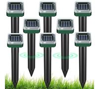 Lot de 8 répulsifs à ultrasons pour taupes pour pelouses, répulsifs à ultrasons, piquets de vibration pour campagnols, rongeurs, marmottes, serpents, tamias