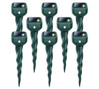 Lot de 8 répulsifs anti-taupes à énergie solaire, répulsif serpent et mouffette pour cour, piquets de dissuasion à ultrasons étanches IP 65, se débarrasser du lapin, du gopher, du campagnol, du tamia